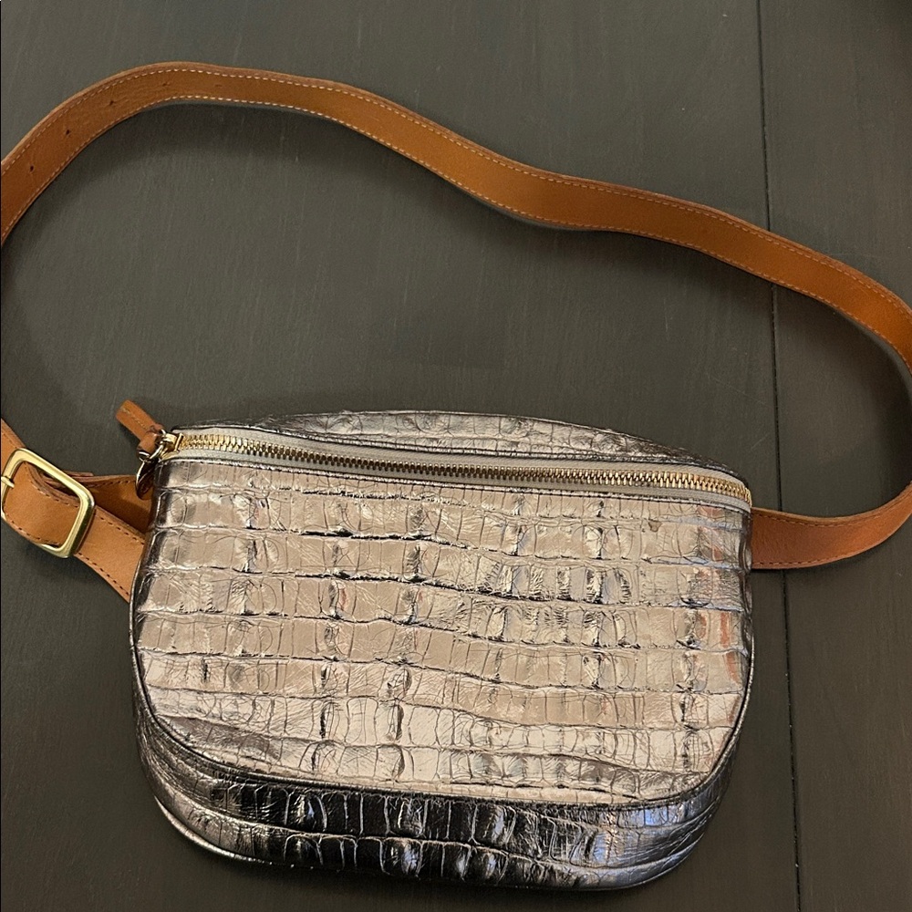 Clare V. silver Fanny bag